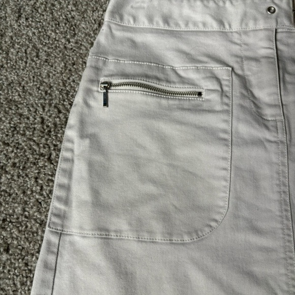 Ann Taylor Loft Stretch Mini Skirt Belt Zipper Pockets Sz 0 - Picture 5 of 5
